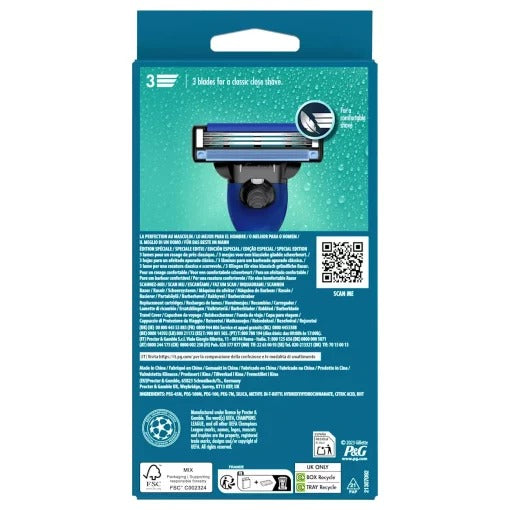 Gillette Mach3 Wet Razor for Men - Classic close shave with 3 blades