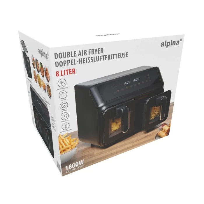 ALPINA Air Fryer 8 L 2200W Dual Design ALP-BL-27219