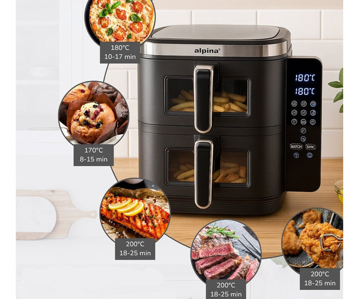 ALPINA Air Fryer 5.5 L 2800W Black ALP-BL-39950