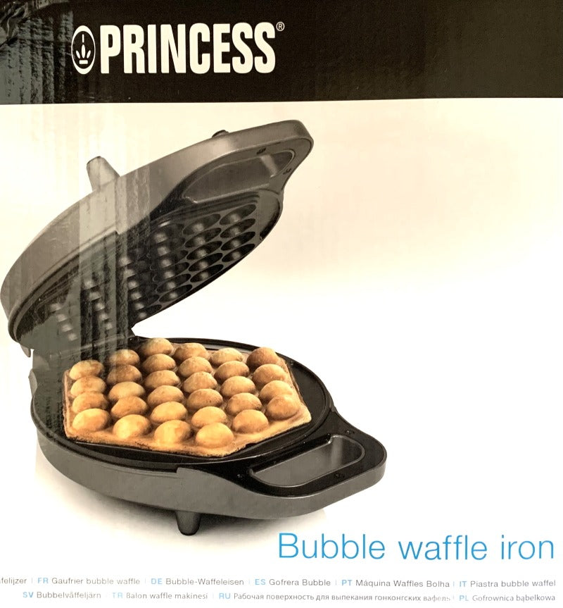 Princess Bubble Waffle Maker, 1 Waffle, Black, 700 W (01.132465.01.001)
