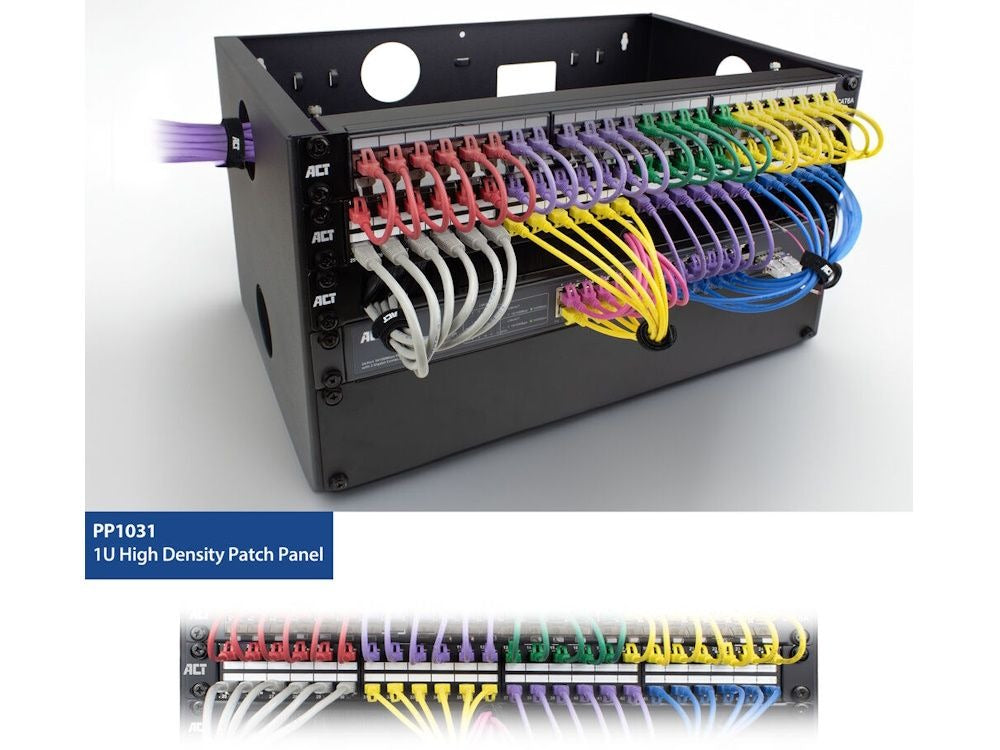 ACT 48-Port Keystone Patch Panel 19" 1U High Density (PP1031)