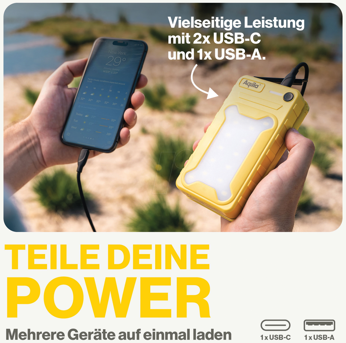 Aqiila Powerbird BS10 Solar Powerbank 10000 mAh (406026)