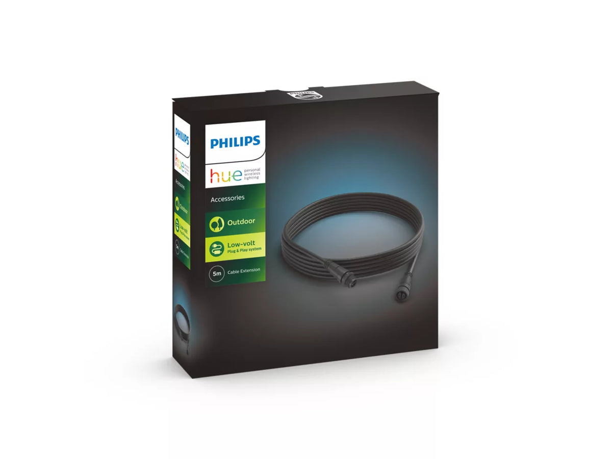 Philips Hue Power Supply Extension Cable - 5 m - Outdoor Use - Black