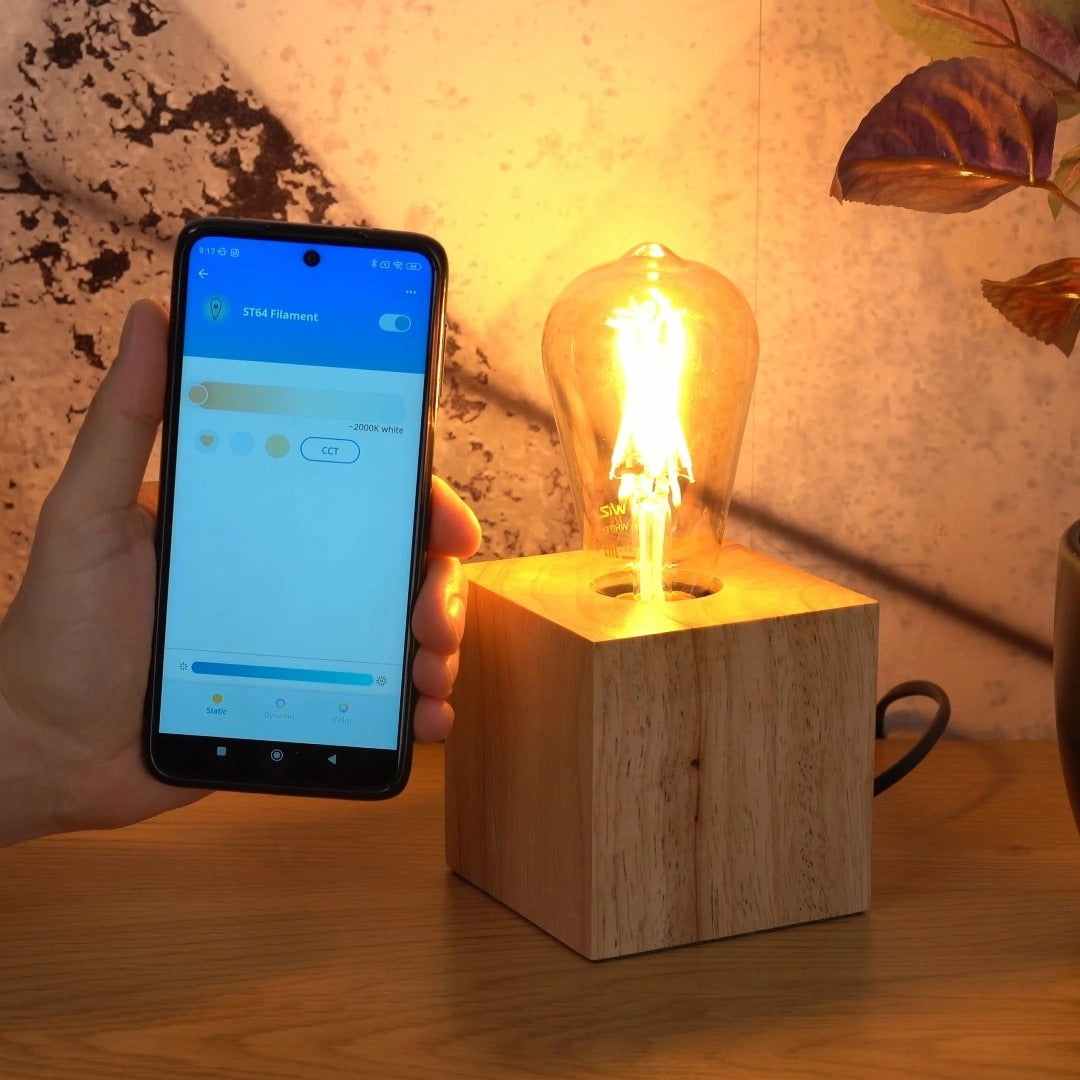 WiZ Filament LED Bulb Amber ST64 E27 - Smart Bulb - Gold - WiFi - 2000 K