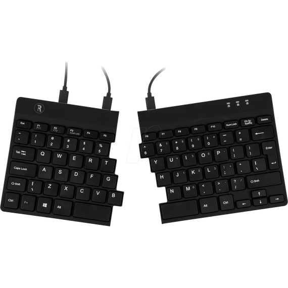 R-Go Split Ergonomic Keyboard QWERTZ (DE), Black, Wired