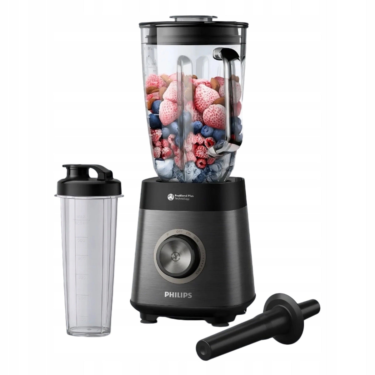Philips 5000 Series HR3041/00 Stand Mixer - 2 L - Pulse Function - Ice Crusher - 1200W - Black - Grey