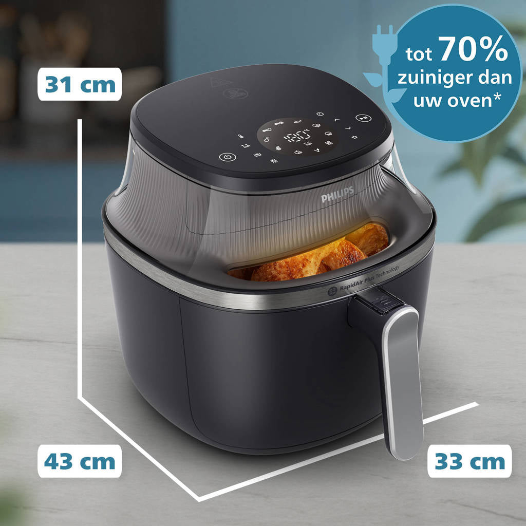 Philips Hot Air Fryer - Square - 6.2 L - Touch Display