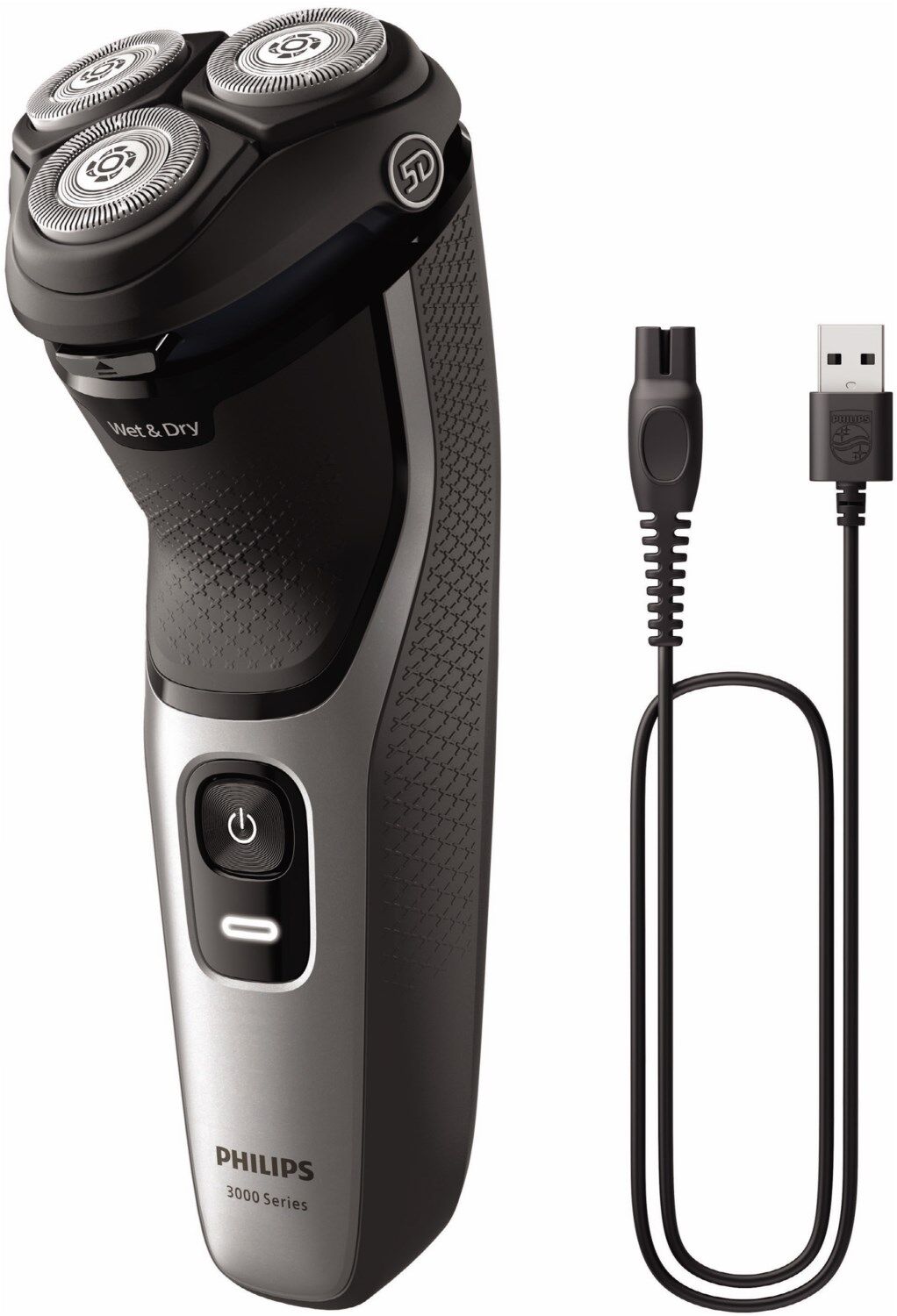 Philips Shaver 3000 Series S3143/02 Electric Wet & Dry Rotary Shaver - Black/Silver SH30