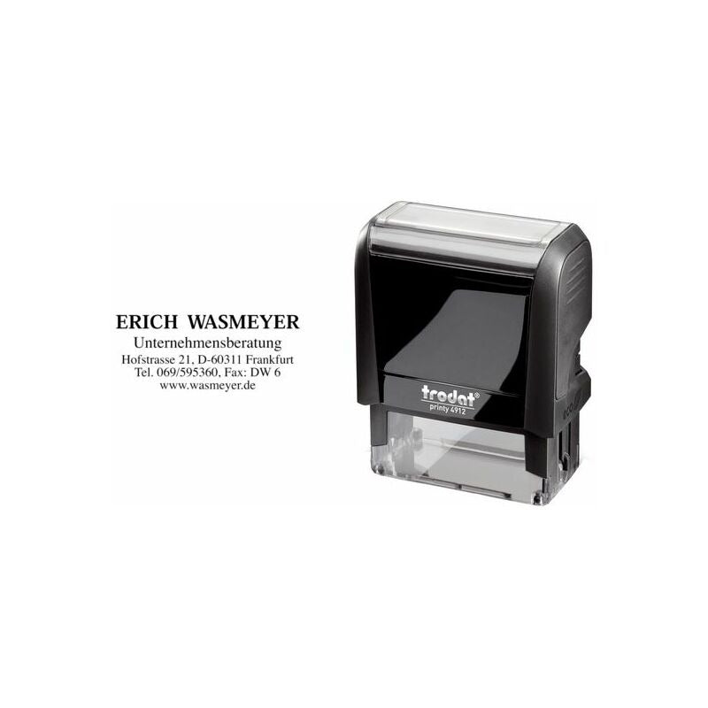 Trodat Printy 4.0 Text Stamping Machine - 4912 - Black - Includes Voucher for Personalized Stamp (44085)