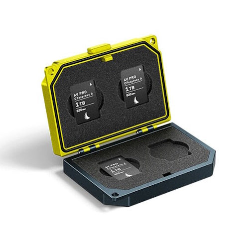 Angelbird Media Tank Memory Card Enclosure 4 Cards Aluminum Black Yellow MEDIA-TANK-CA2