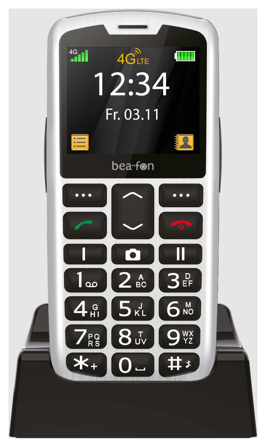 Bea-Fon SL260 LTE - 4 G Large Button Mobile Phone, 2.2" Display, SOS Button, Silver-Black