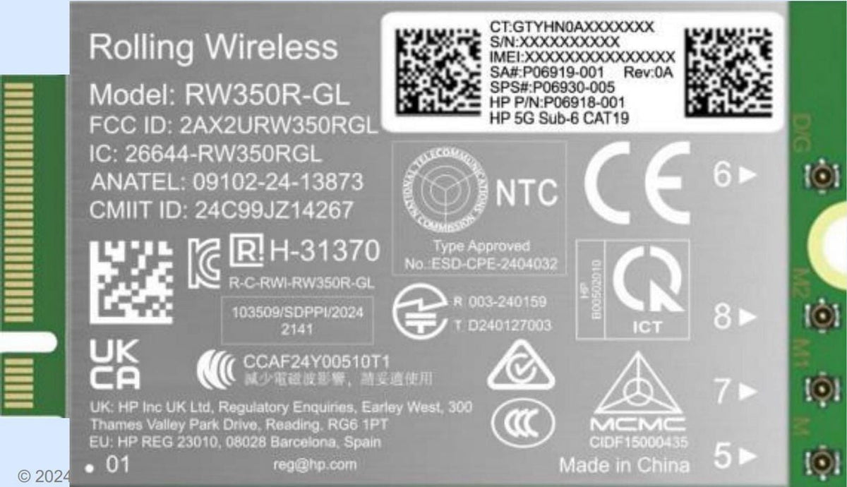 HP Wireless Mobile Modem 5 G LTE M.2 (B8BD4AA)