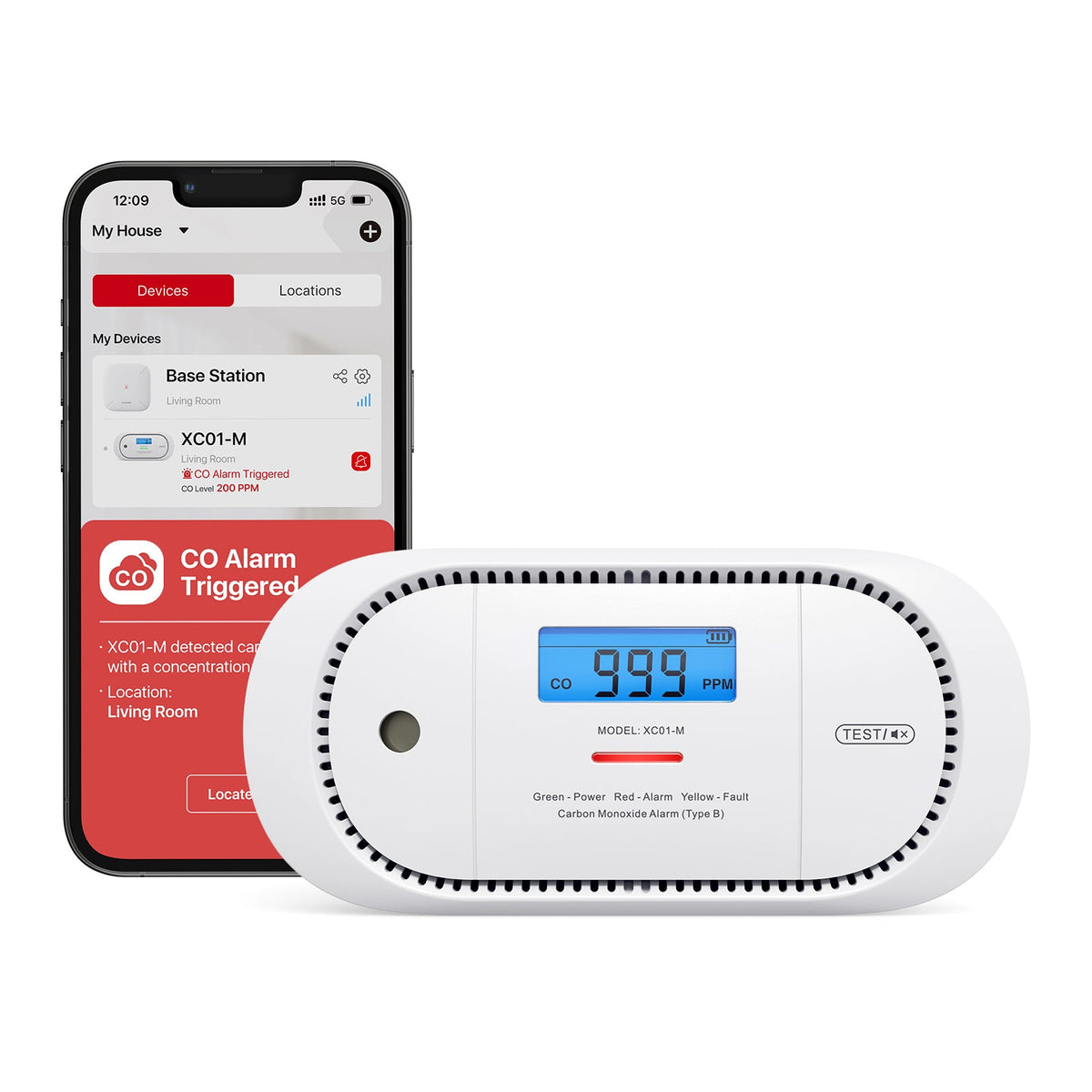 X-Sense XC01-M - Carbon Monoxide Detector - Wireless - Real-time Alerts ZASXS00124WEU