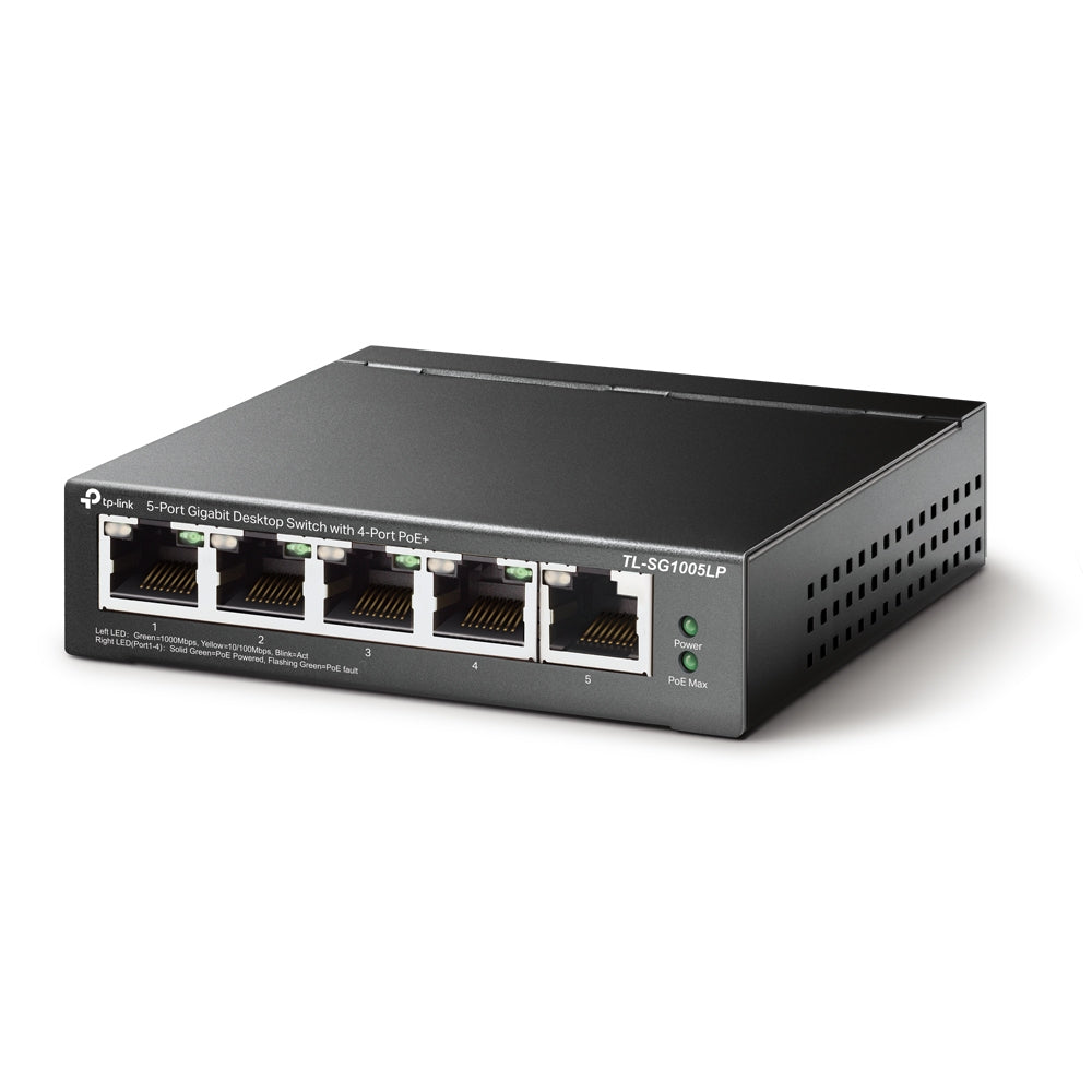 TP-Link Switch 5x GE TL-SG1005LP (4x POE+) - Model TL-SG1005LP(UN)