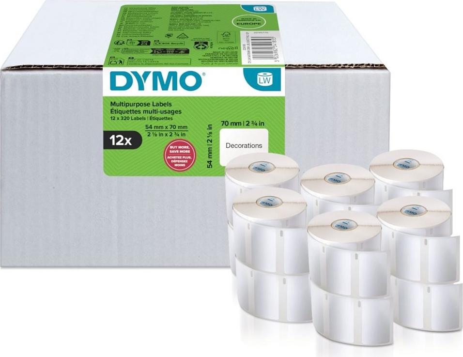 Dymo Label Roll for Label Printer White 54.0 x 70.0 mm 12 x 320 Labels 2234185