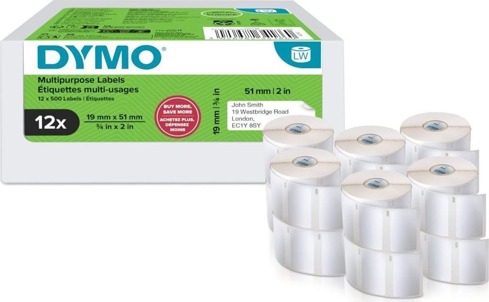 DYMO LW Return Labels Value Pack 19x51mm 12 Rolls 500 Labels (2234186)
