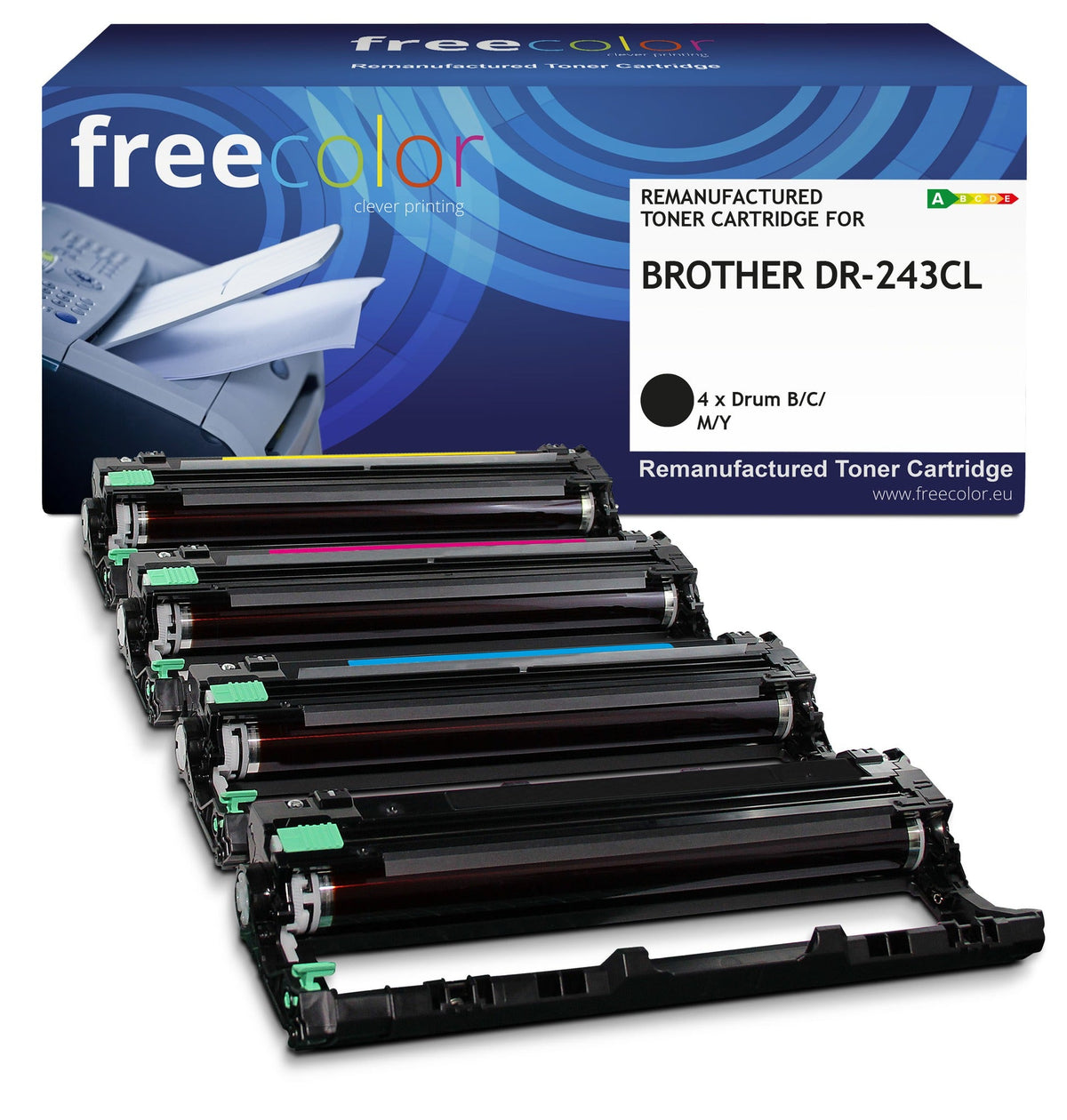 Freecolor Toner Brother DR-243CL Drum Kit BK/C/M/Y 18000 S Remanufactured Compatible K18951F7
