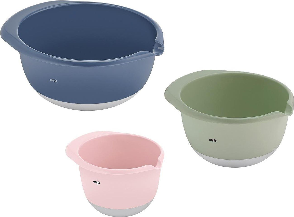 EMSA Plastic Mixing Bowl Prep & Bake Set 3 Pieces (1.4+2.8+4.7 L) K324S3