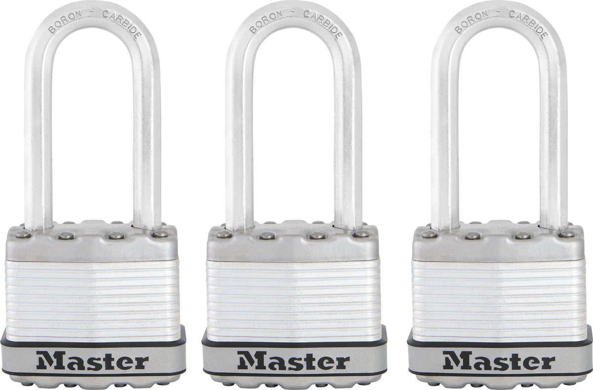 MASTER LOCK 45 mm Excell Padlock, Steel, 3-Pack M1EURTRILHCC