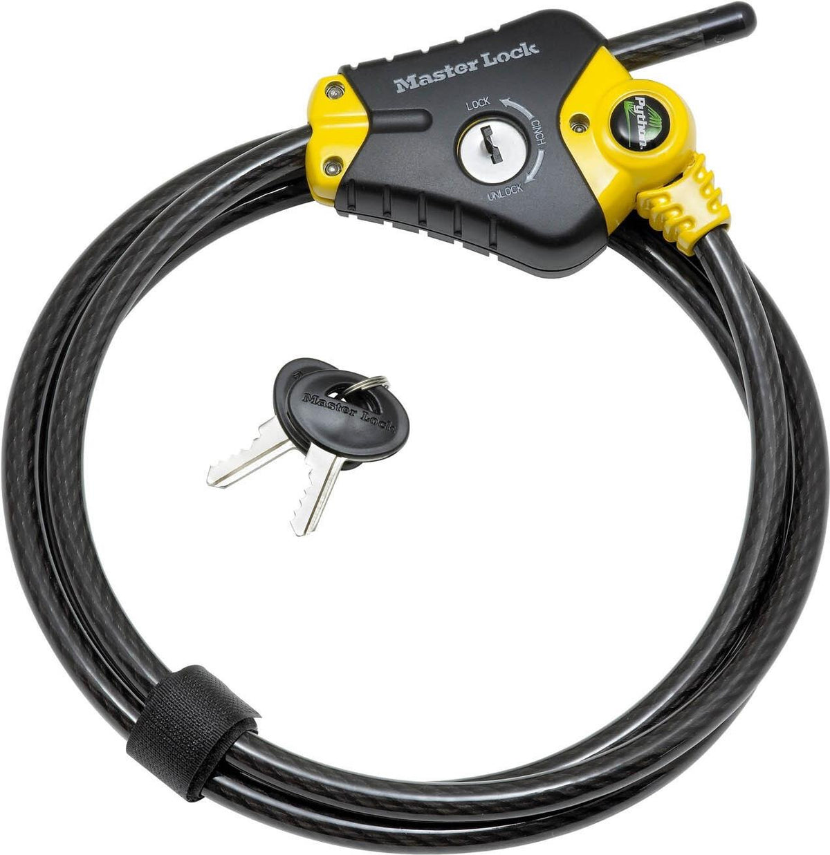 MASTER LOCK Python Verstellbares Verschlusskabel 4,50 m, 10 mm Schwarz und Gelb Master Lock Model P22724