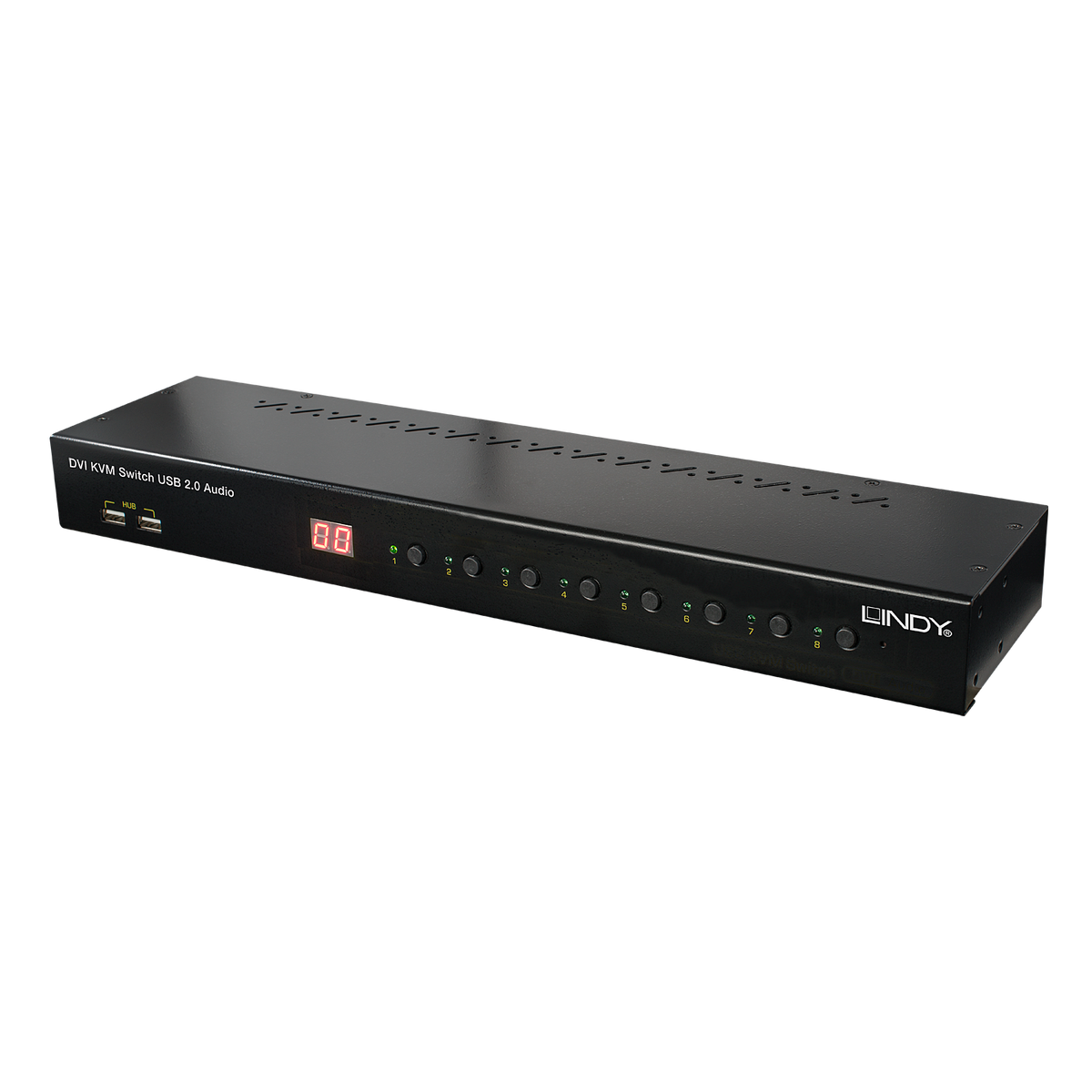 Lindy KVM Switch Pro USB2.0 Audio DVI-I KVM/Audio/USB Switch 8 x KVM/Audio/USB 1 Local User Desktop 39317