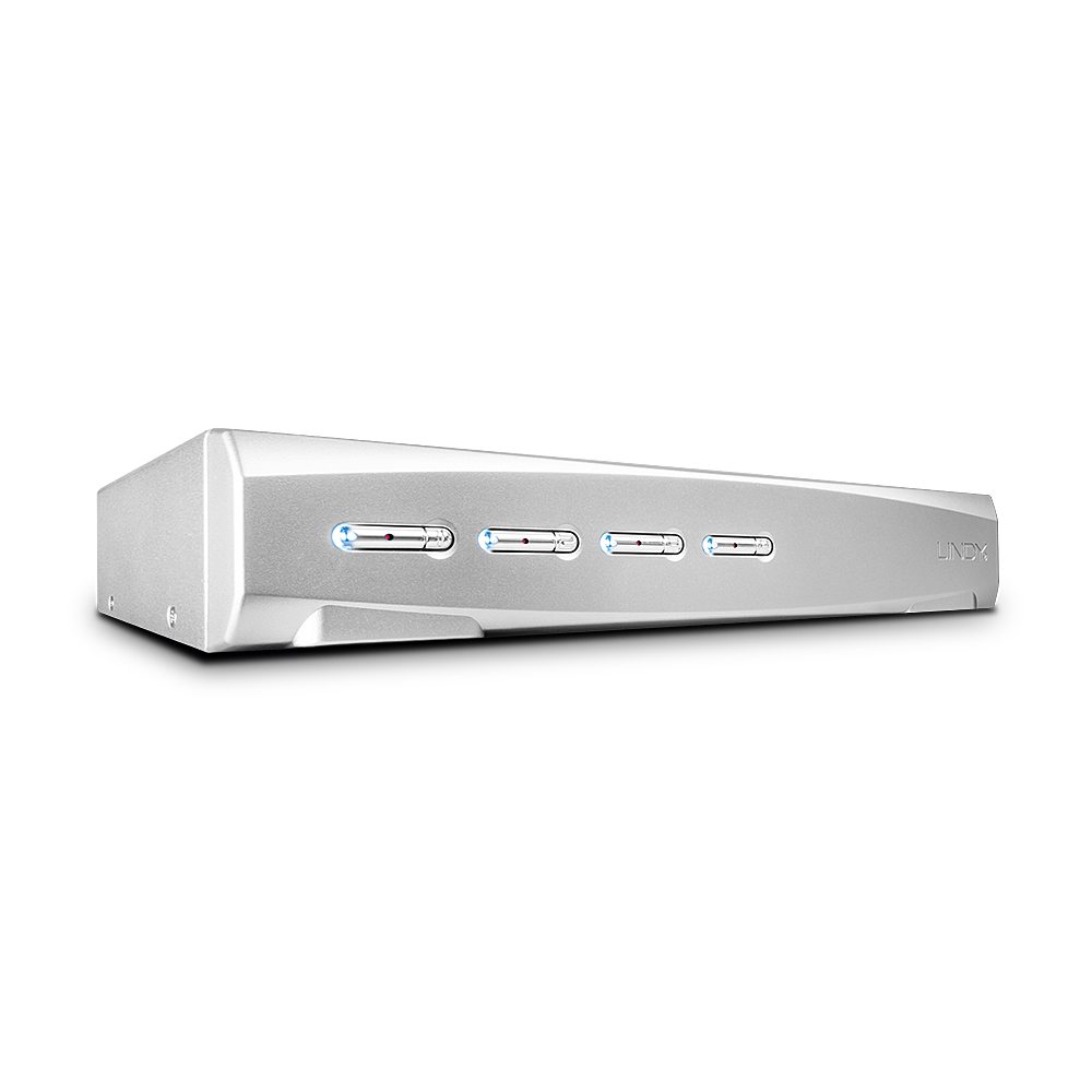 Lindy 4 Port DVI-I Single Link USB 2.0 & Audio KVM Switch Pro