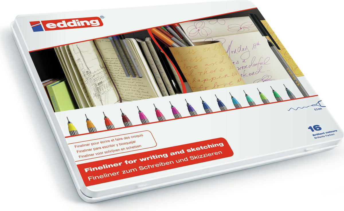 Edding 55 Multicolor Writing Pens - Pack of 16 (4-55-16)