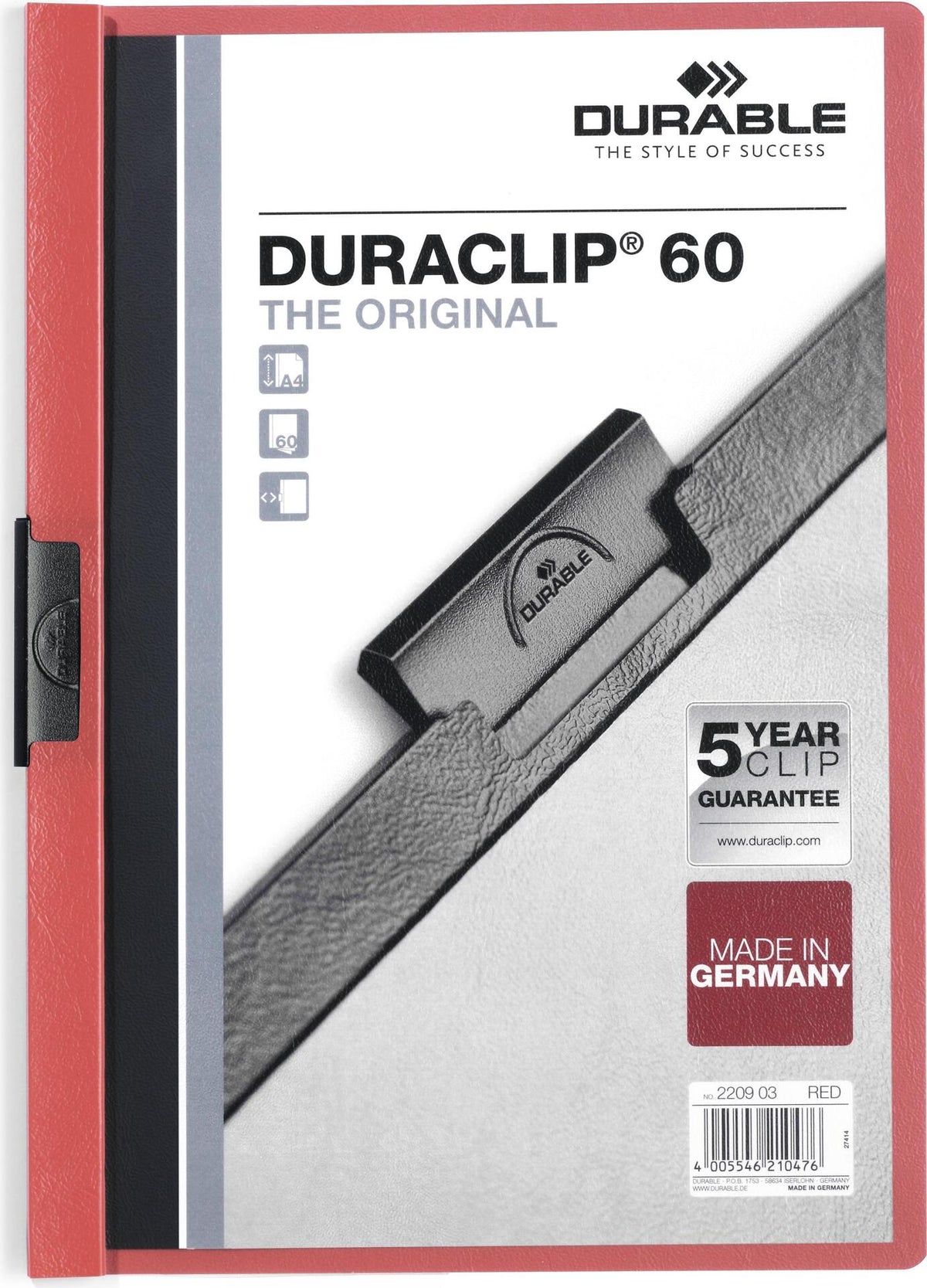 DURABLE DURACLIP® 60 A4 Clip Folder 25 Pieces (220903)
