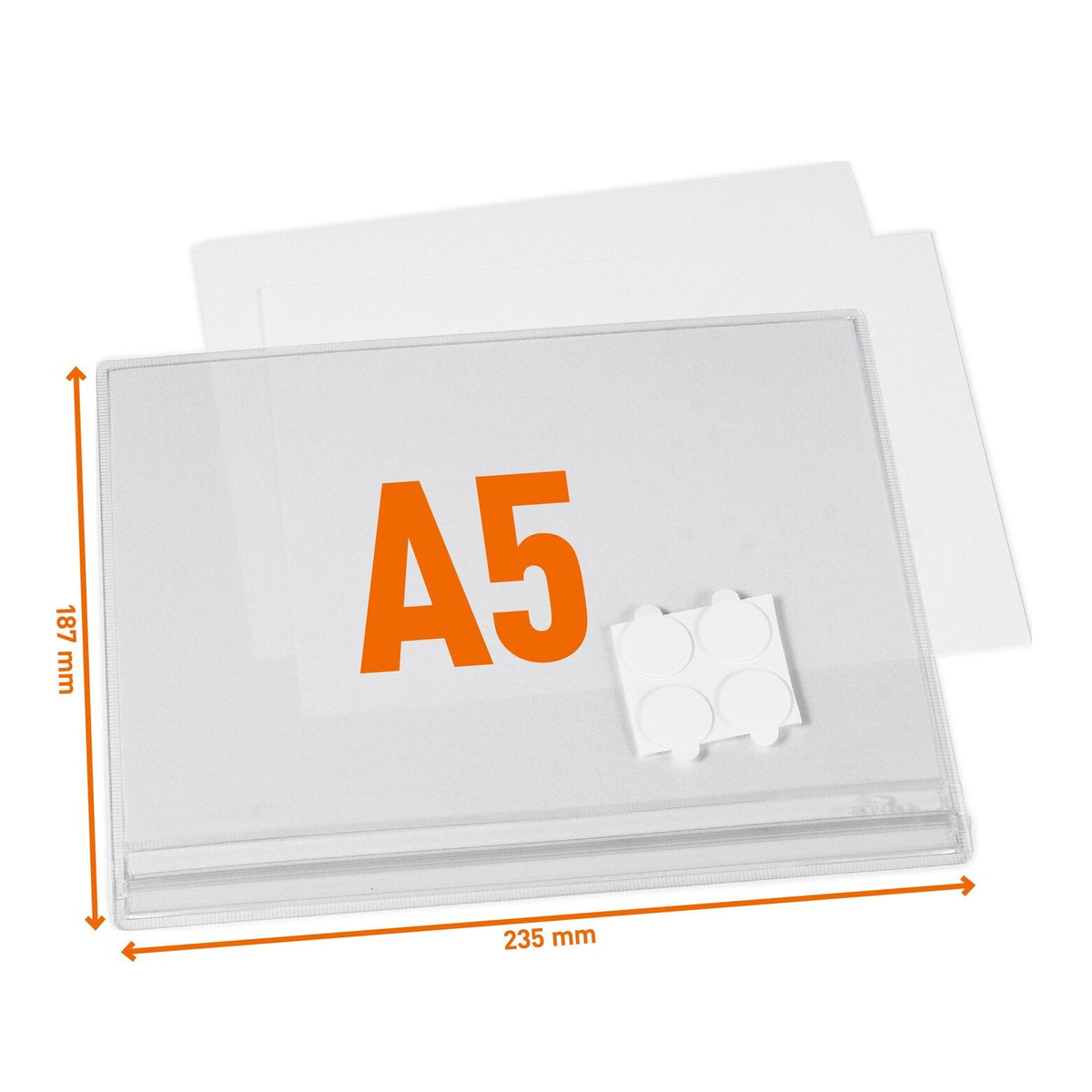 DURABLE Waterproof A5 Self-Adhesive Poster Pockets 5 pcs