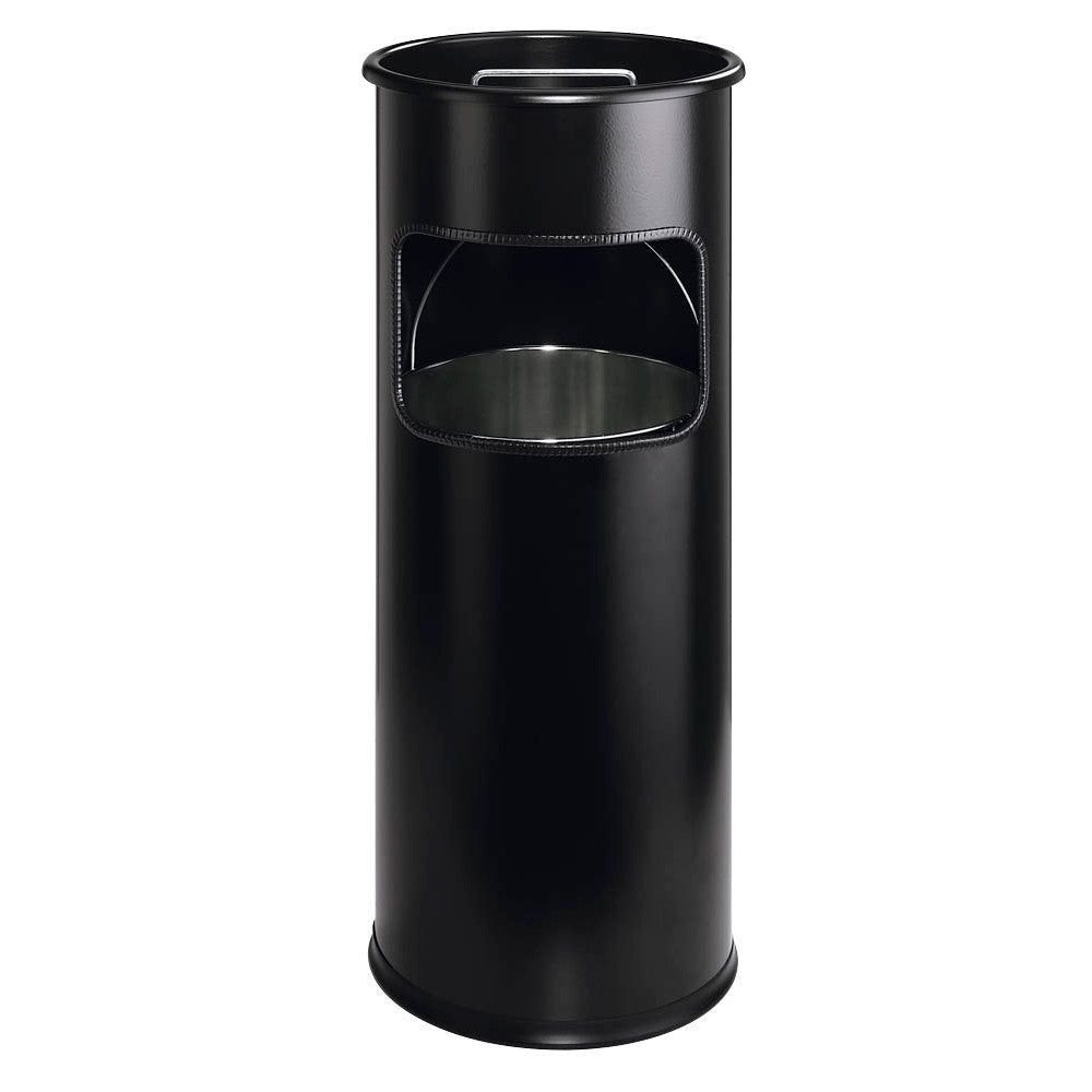 DURABLE Paper Bin Metal 17 L Round with Ashtray 333001