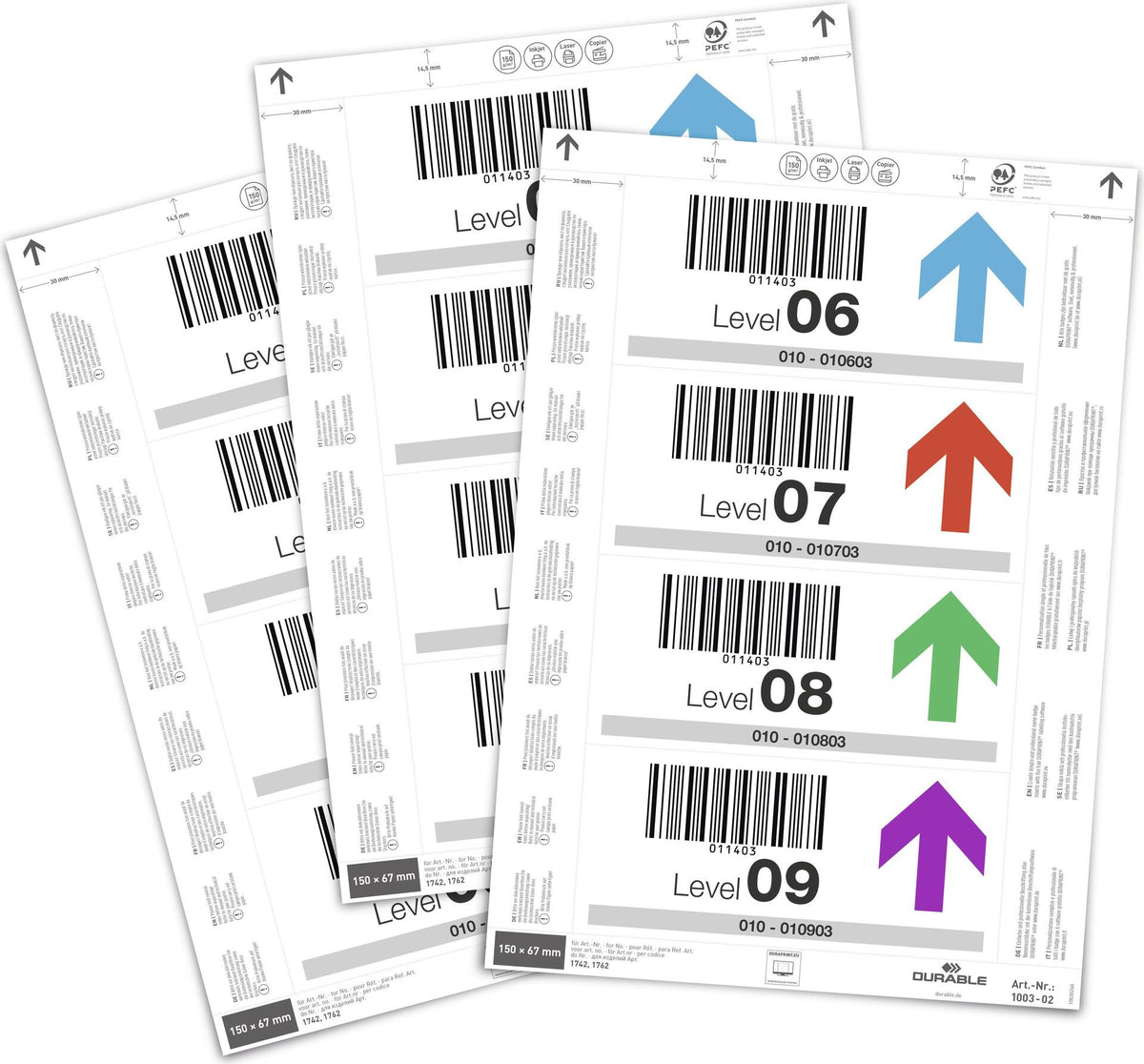 DURABLE Insert Labels 150x67 mm 80 Sheets 100302