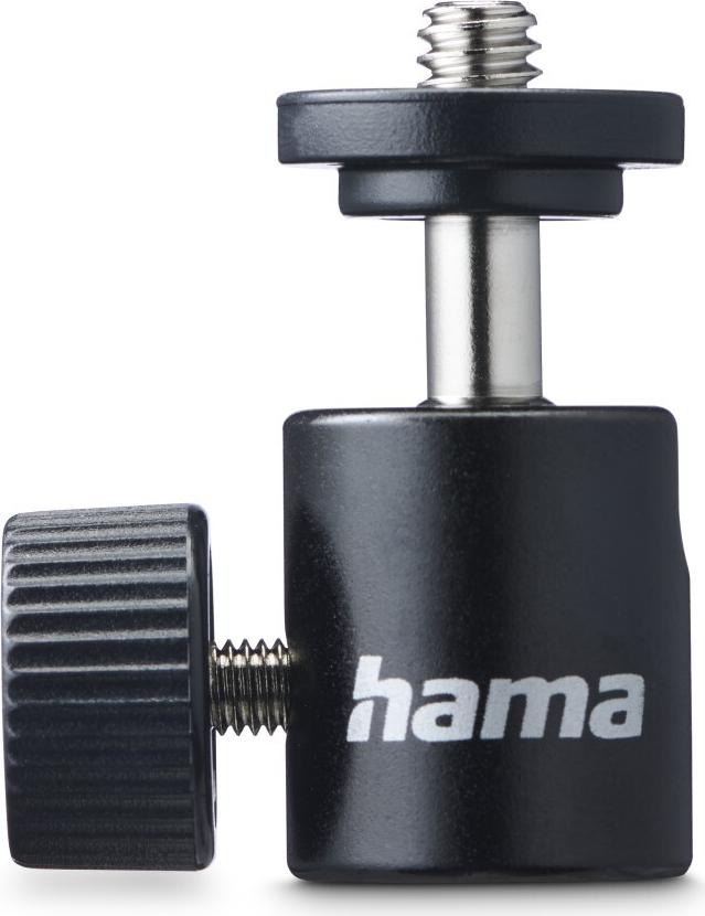 Hama Ball Head for Tripods, 38 mm Height, 1/4 Thread, Ø 20 mm, Black - Model 00005000