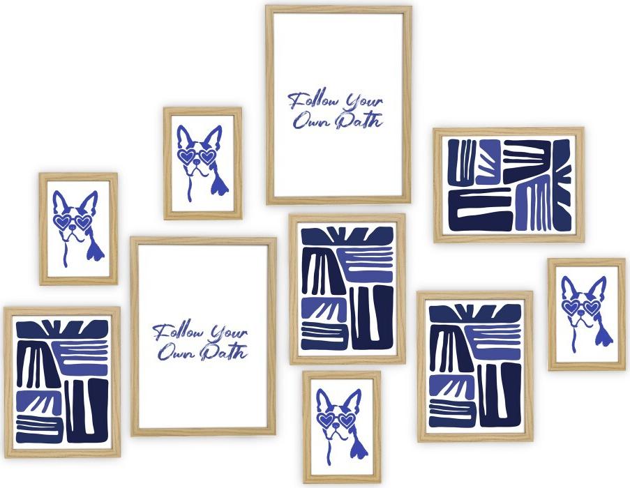 Hama Wooden Frame Collage, Oak, 10-Piece Set, 3 Sizes: 10x15, 15x20, 20x30 cm, Model 00058815