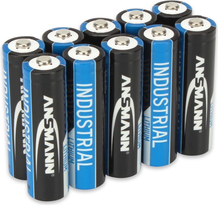 Ansmann 1502-0005 Lithium AA Battery, Cylindrical, Black, -40 to 60 °C
