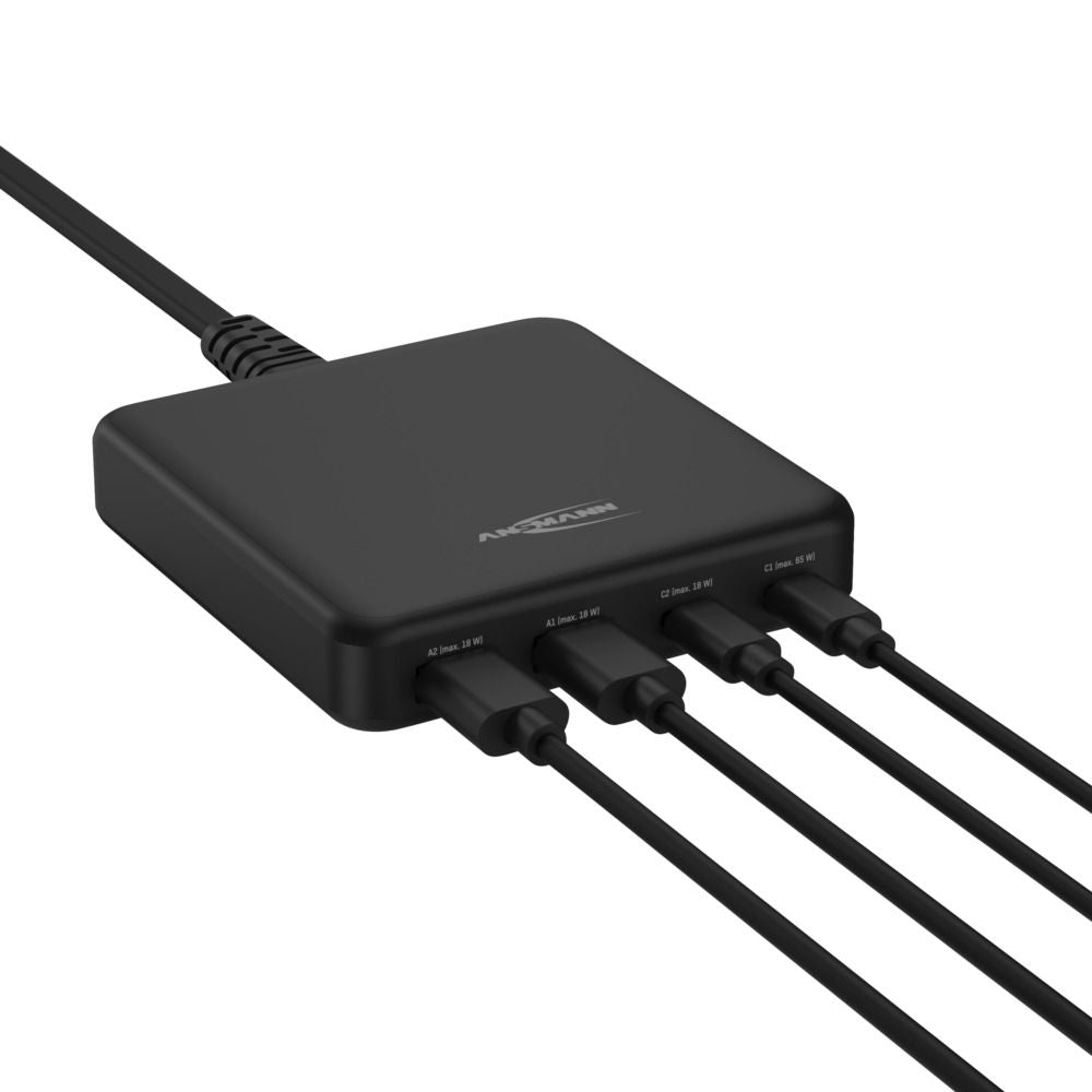 Ansmann Desktop Charger DC465PD 65W USB Charger 2x USB-A, 2x USB-C® Black