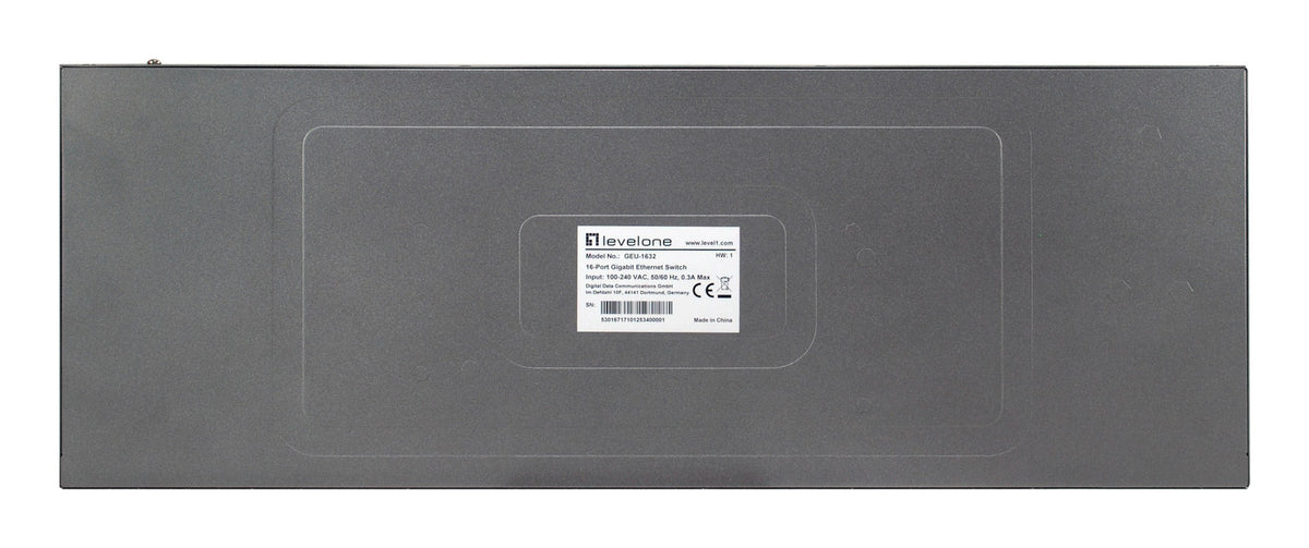 LevelOne GEU-1632 16-Port Gigabit Ethernet Switch 19" Rackmount Unmanaged - Model 557866