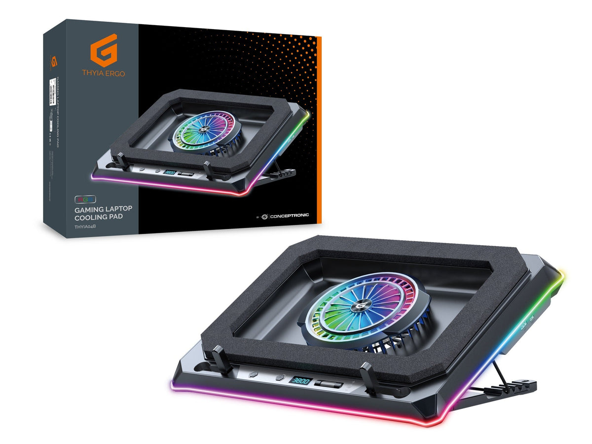 Conceptronic THYIA04B Gaming Laptop Cooling Pad RGB Black | Model: THYIA04B