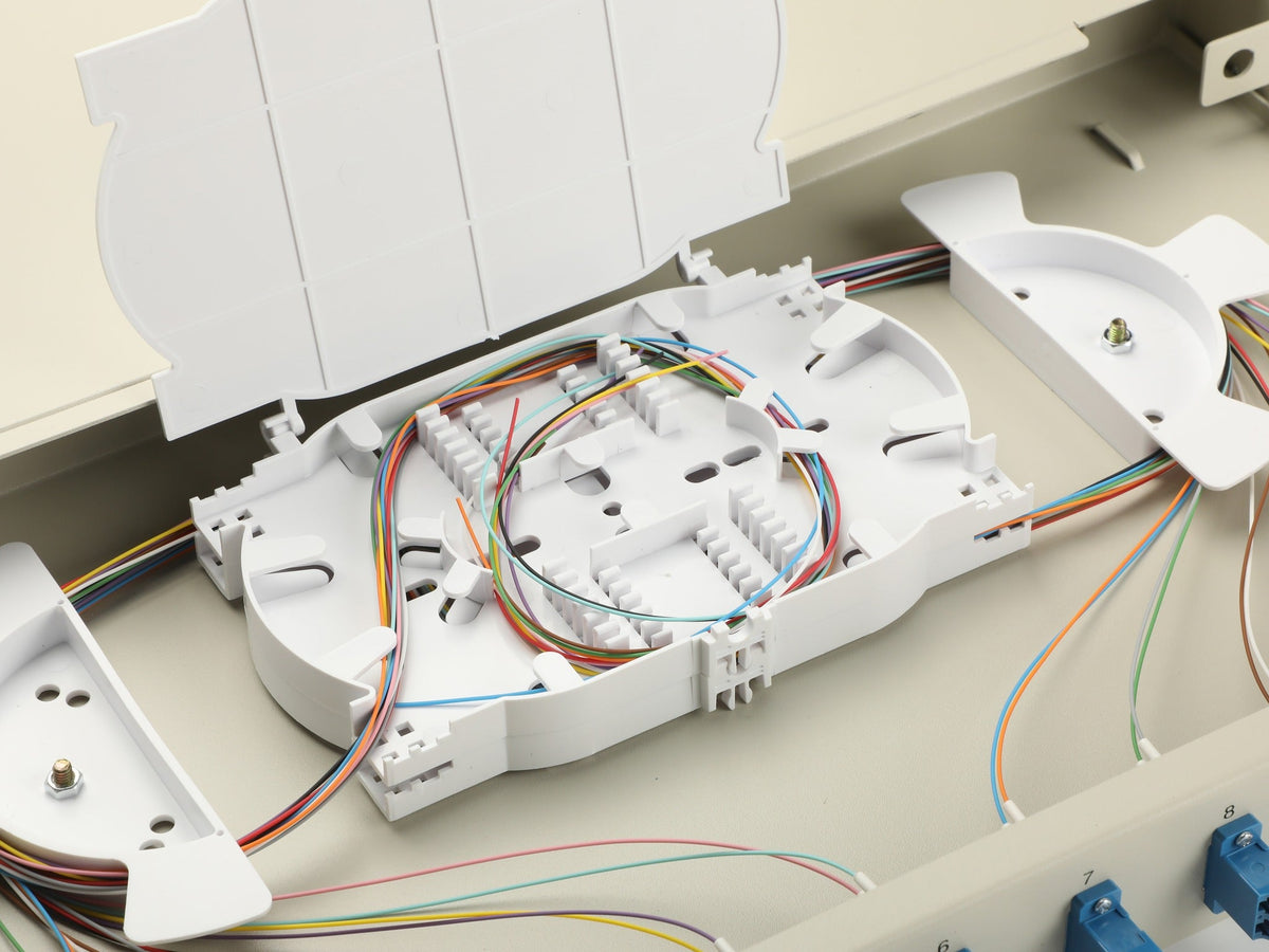 EQUIP 12-Port Fiber Optic Splice Box, LC Duplex, OS2, 1U, Grey, Model 591903