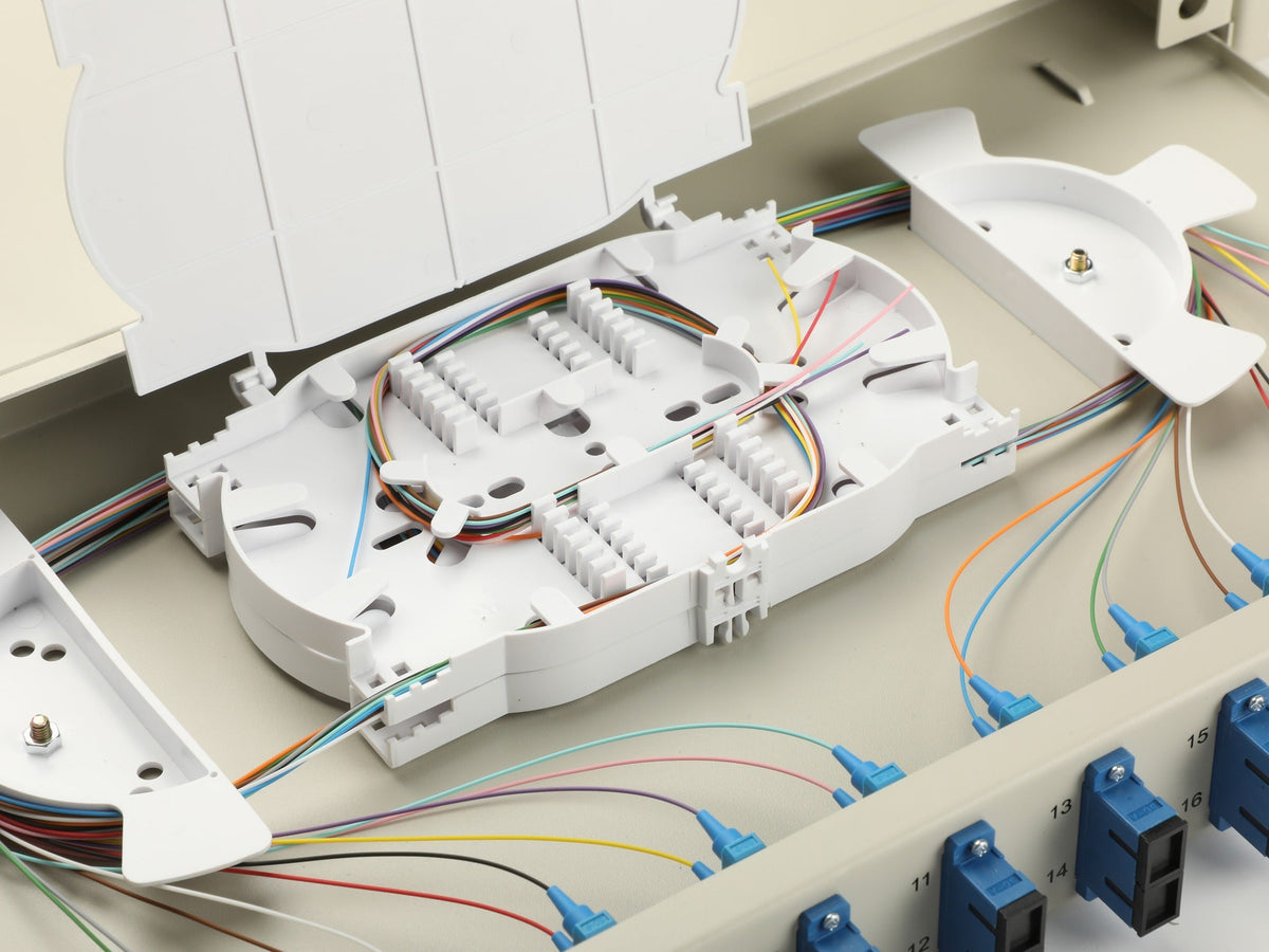 EQUIP 12-Port Fiber Optic Splice Box, SC Duplex, OS2, 1U, Grey, Model 591911
