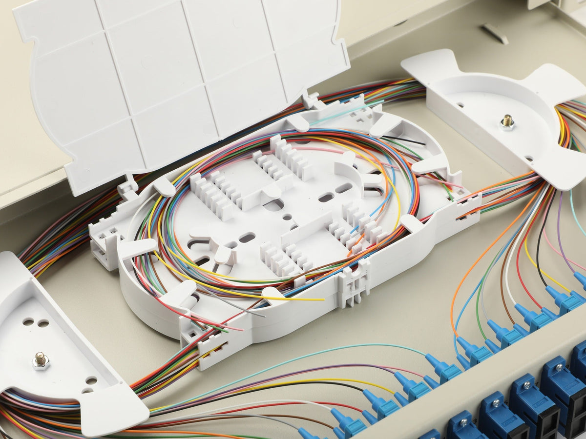 EQUIP 24-Port Fiber Optic Splice Box, SC Duplex, OS2, 1U, Grey, Model 592412