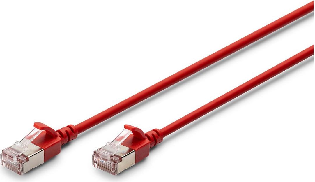 DIGITUS Patch Cable CAT 6A F/FTP Slim 1.50 m Red Copper DK-1632-A-015S-R-10