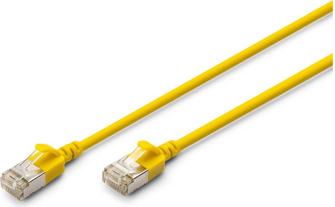 DIGITUS Patch Cable CAT 6A F/FTP Slim 1.50 m Yellow Copper DK-1632-A-015S-Y-10