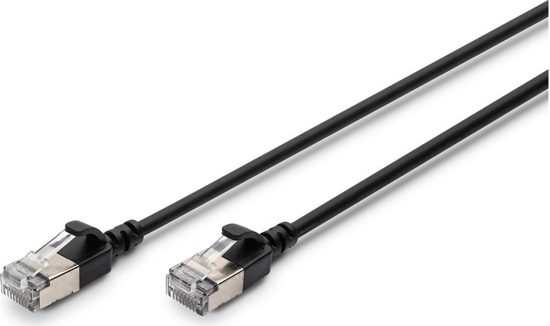 DIGITUS CAT 6A F/FTP Slim Patch Cable 5 m Black Copper DK-1632-A-050S-BL-10