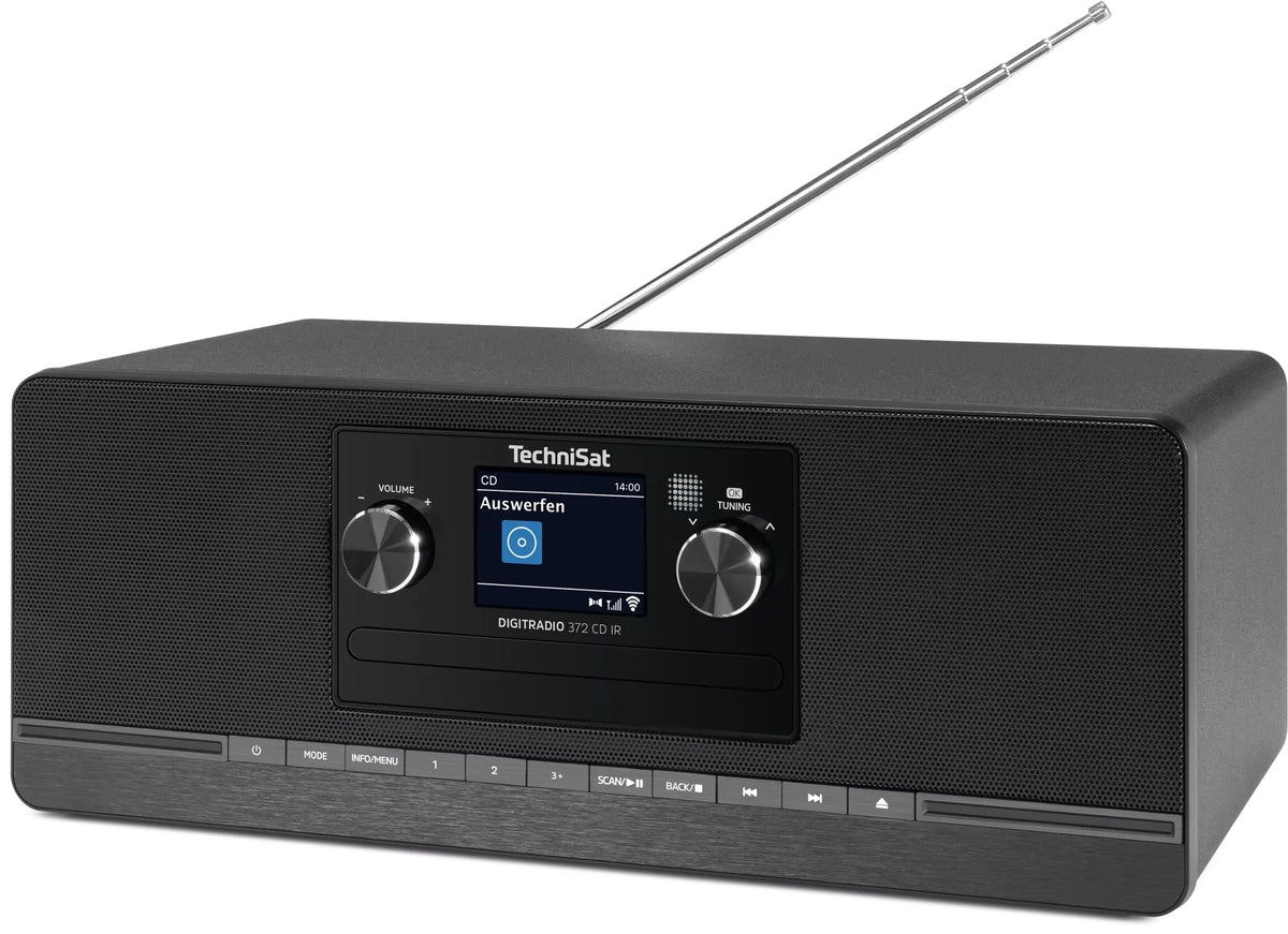 TechniSat DigitRadio 372 CD IR - DAB+/FM/Internet Radio with CD Player and Bluetooth - Black - 0000/5102