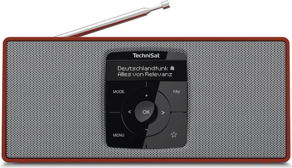 TechniSat DIGITRADIO 2 S Portable Radio - DAB+, FM, Bluetooth - Rechargeable - Red, Silver - Model 0003/3911