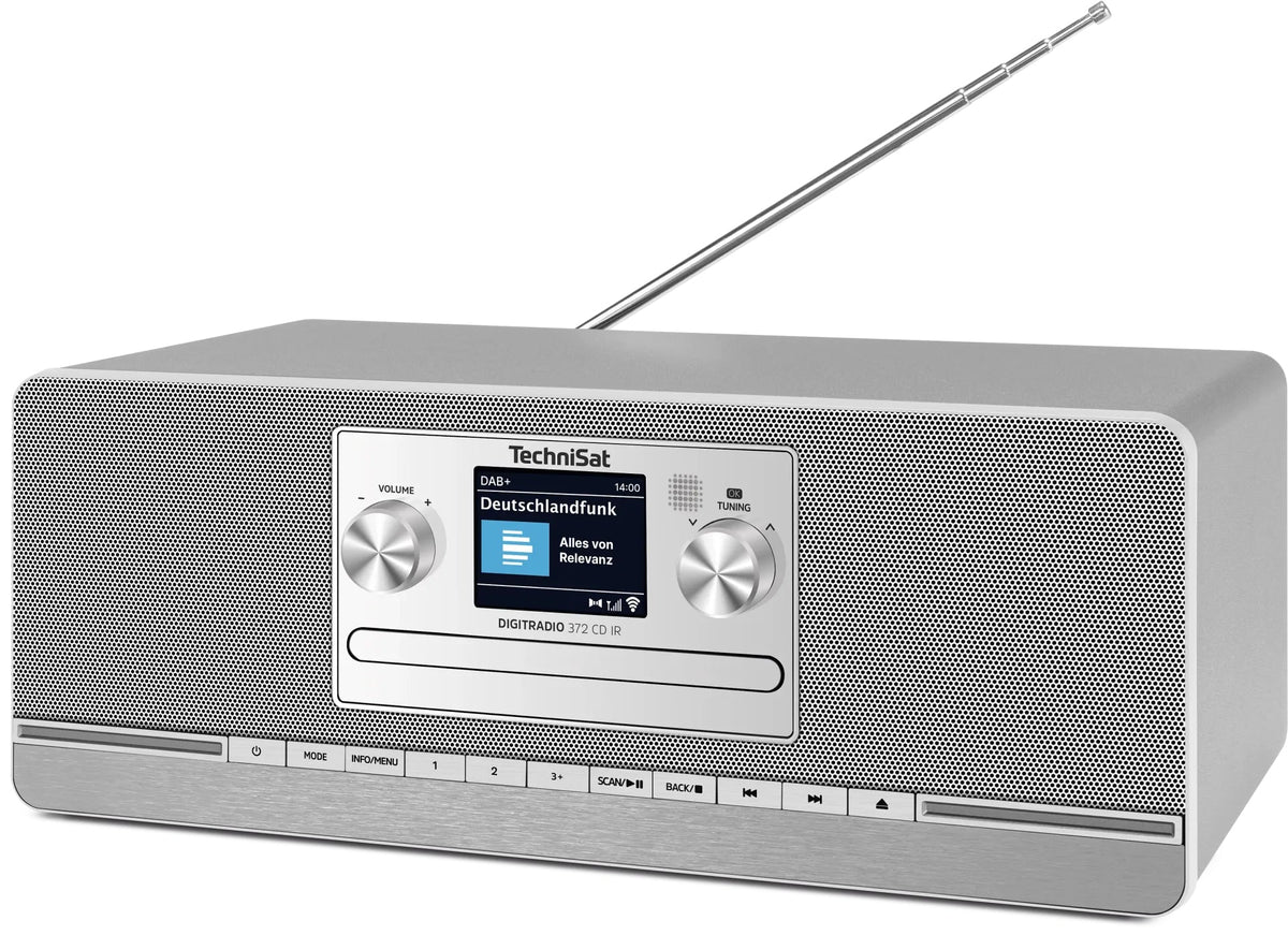 TechniSat DIGITRADIO 372 CD IR Silver - DAB+/FM/Internet Radio with CD Player & Bluetooth