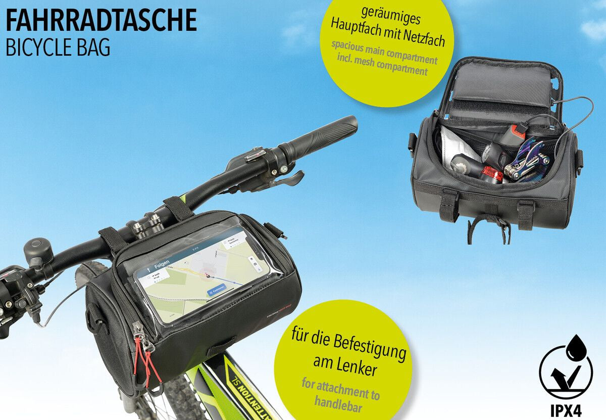 TROIKA Bicycle Bag Front 4 L Nylon, PVC, Tarpaulin Black | Model: BKB30/BK