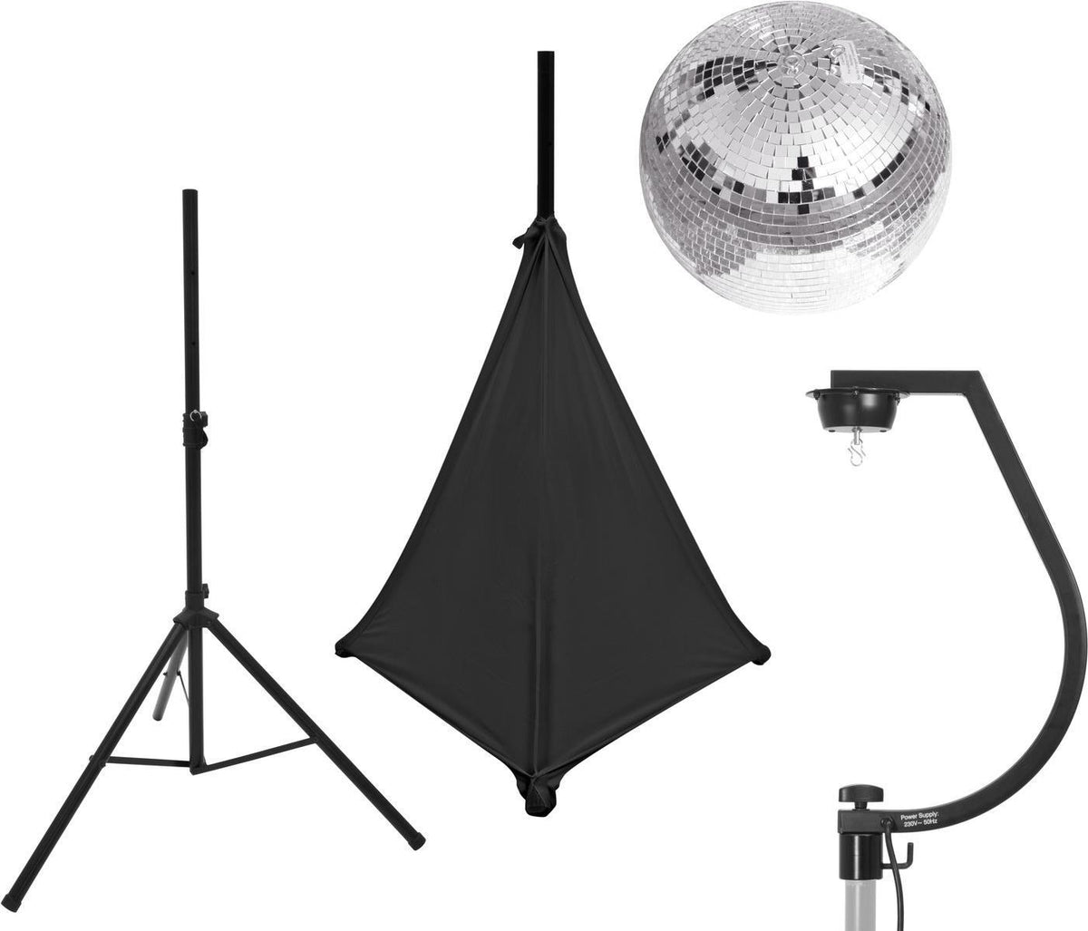 EUROLITE Mirror Ball Set 30 cm with Stand Black 20000705
