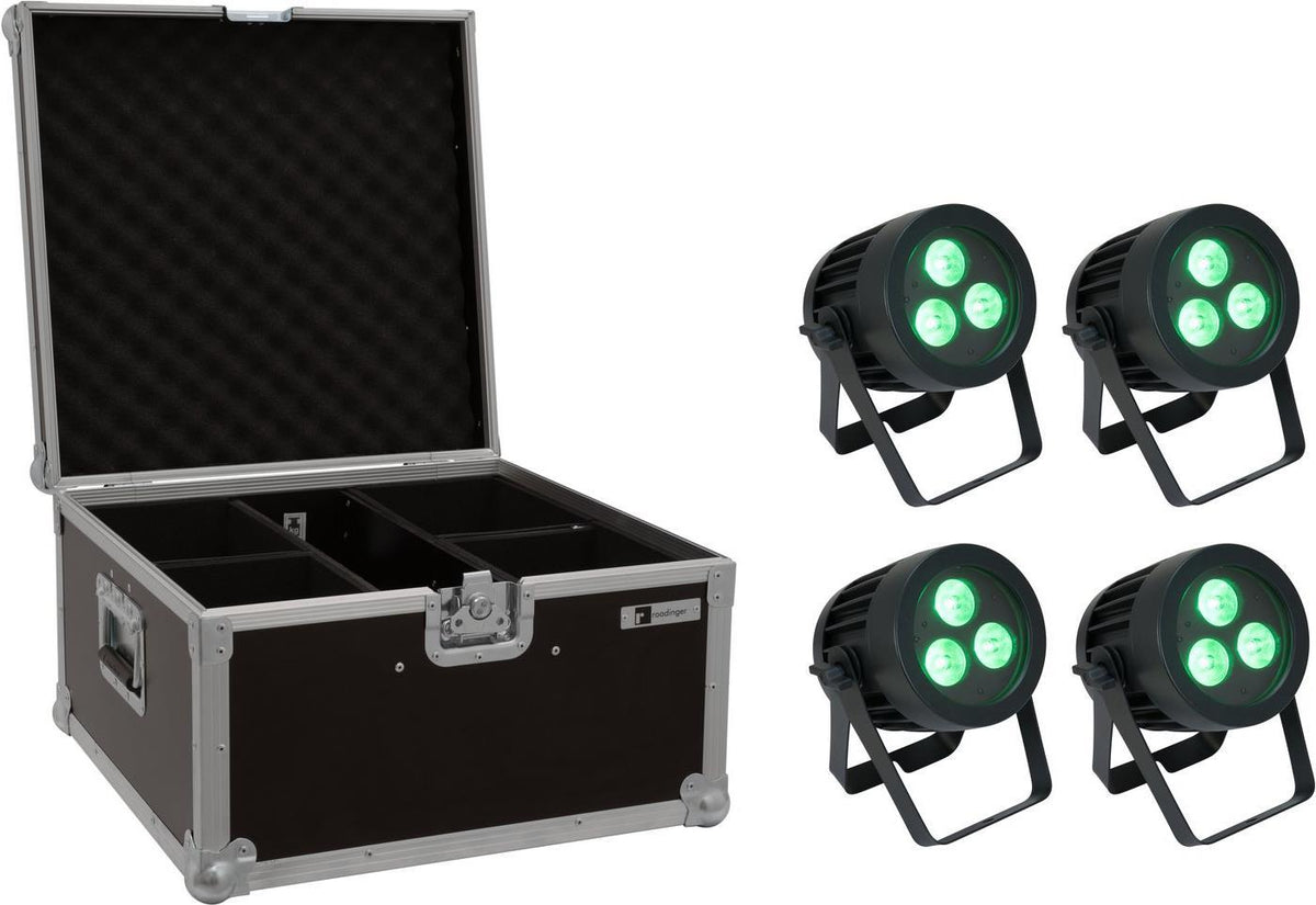EUROLITE Set 4x LED IP PAR 3x8W QCL Spot + Case (20000846)