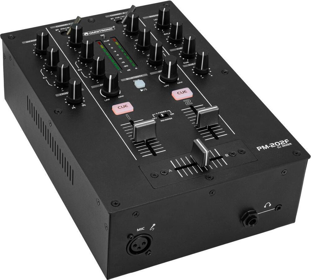OMNITRONIC PM-202F 2-Channel DJ Mixer with Filter and Bluetooth, 10006863